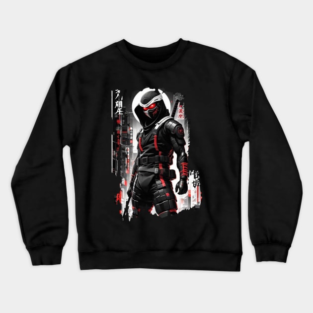 Japanese Ninja - Cyber Style Crewneck Sweatshirt by pibstudio. 